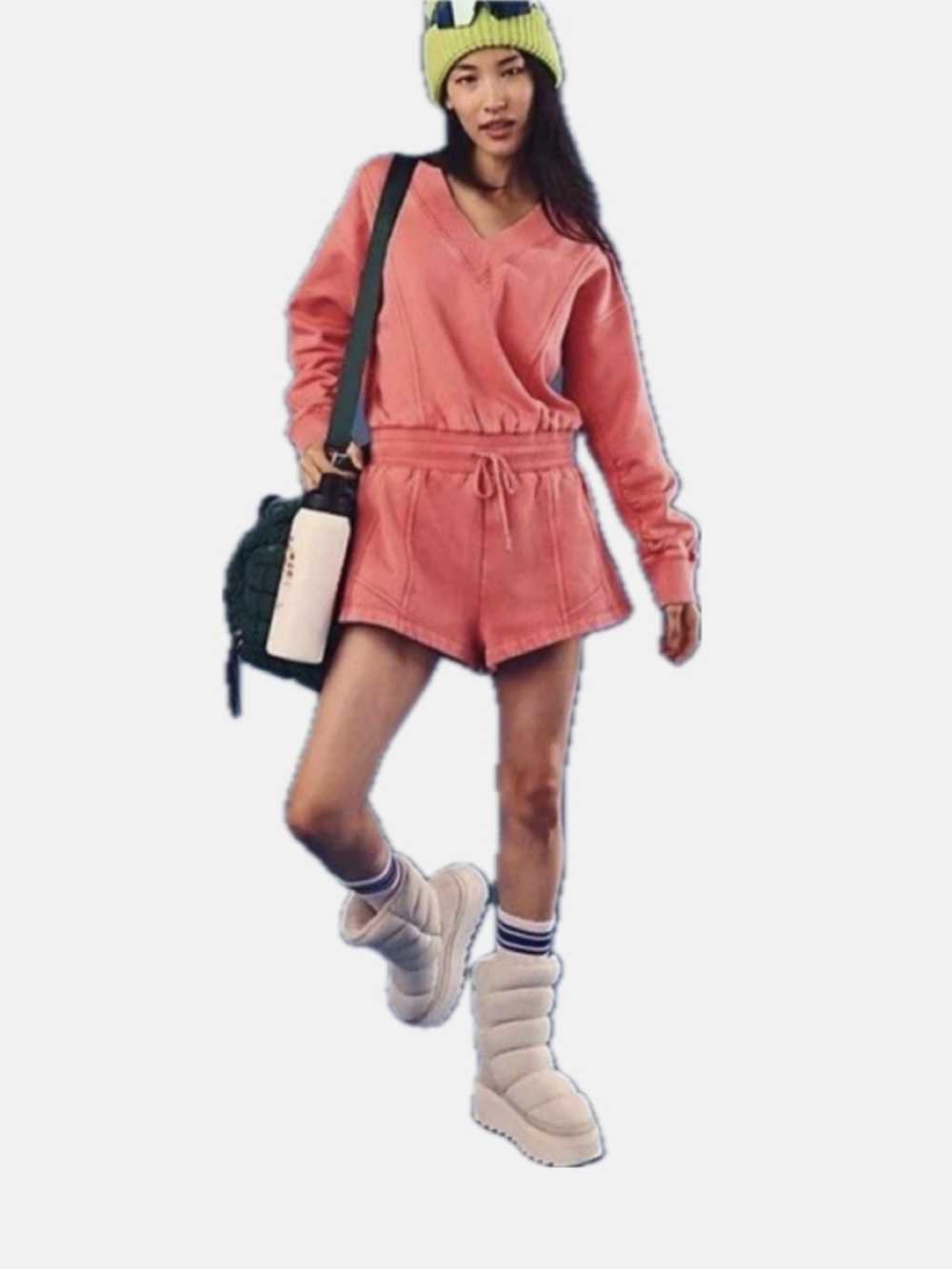 Free People | FP Movement Intercept Romper Hibiscus Tulip Pink